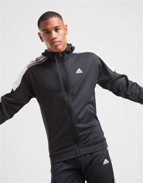 adidas black tracksuit men.